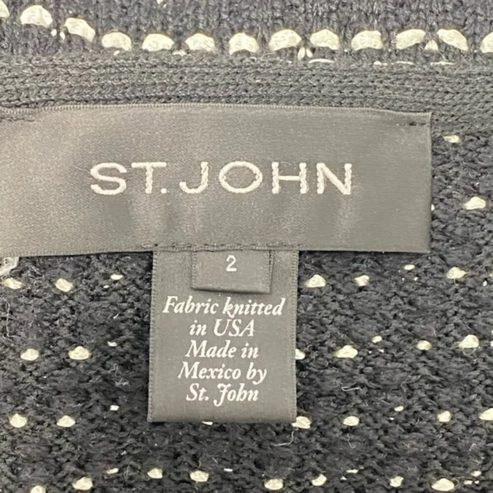 St. John Black Skirt with White Dotted Lines — Size 2